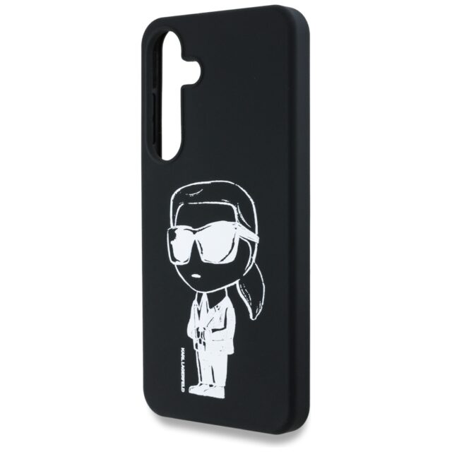 Case Karl Lagerfeld Silicone Graffiti Ikonik Printed Logo MagSafe for Samsung Galaxy S25 black - imagine 6