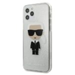 Karl Lagerfeld KLHCP12MPCUTRIKSL iPhone12/12 Pro 6,1" silver hardcase Glitter Ikonik Karl