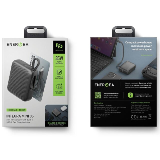 PowerBank Energea Integra Mini 35        10000mAh cableUSB-C PD35W grey - imagine 8