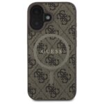 Guess GUHMP16SG4GFRW iPhone 16 6.1" brown hardcase 4G Ring Classic Logo MagSafe - imagine 3