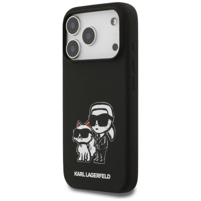 Case Karl Lagerfeld Silicone K&C Sketch  & Logo MagSafe for iPhone 17 Pro black - imagine 2