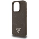 Case Guess Grained Hot Stamp Peony Triangle Logo MagSafe for iPhone 16 Pro brown - imagine 6