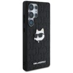 Karl Lagerfeld Leather Monogram Pin Logo Choupette Head Case for Samsung Galaxy S25 Ultra Black - imagine 4