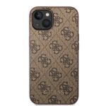 Guess GUHCP15MG4GFBR iPhone 15 Plus / 14 Plus 6.7" brown hard case 4G Metal Gold Logo - imagine 3