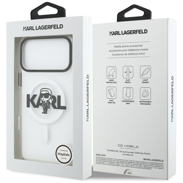 Karl Lagerfeld IML Karl Sketch Logo MagSafe Case for iPhone 17 Pro Max Clear - imagine 8