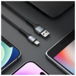 Cable 3MK Hyper Cable N-SERIES USB-A to Lightning 1m 5V/2.4A 12W black - imagine 3