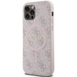 Guess GUHMP12MG4GFRP iPhone 12/12 Pro 6.1" pink hardcase 4G Collection Leather Metal Logo MagS - imagine 2