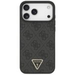Guess Leather 4G Triangle Strass MagSafe Case for iPhone 17 Pro Max black - imagine 3