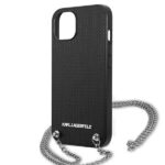 Karl Lagerfeld KLHCP13SPMK iPhone 13 mini 5,4" hardcase black Leather Textured and Chain - imagine 6