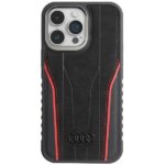 Audi Genuine Leather MagSafe iPhone 14 Pro Max 6.7" black-red hardcase AU-TPUPCMIP14P
