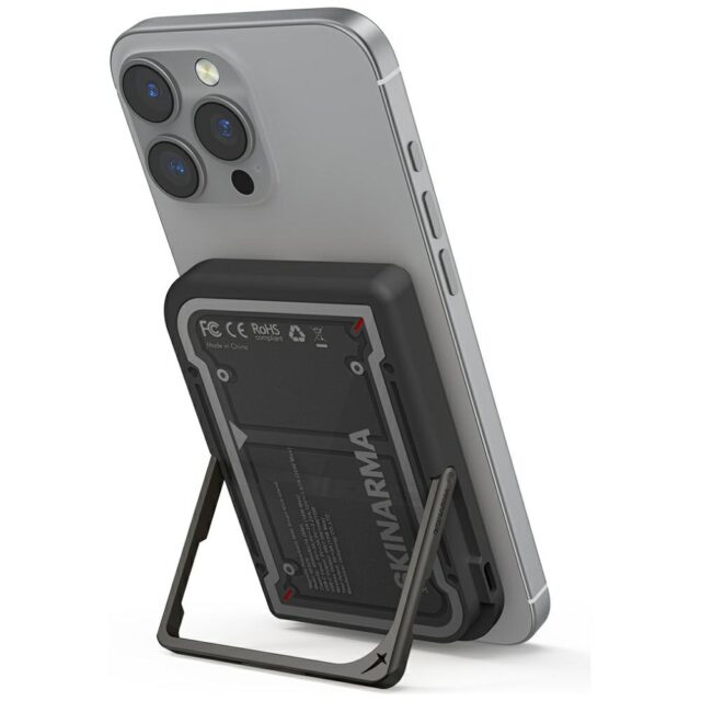 Powerbank Skinarma Nexus Mecha Magnetic  Kick-Stand 5000mAh 20W PD USB-C MagSafe black - imagine 3