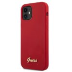Guess GUHCP12SLSLMGRE iPhone 12 mini 5,4" red hardcase Metal Logo Script - imagine 2