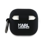 Karl Lagerfeld KLA4RUNKCHK AirPods 4 cover black Silicone Karl&Chaupette Head 3D - imagine 2