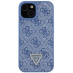 Guess GUHCP15SP4TDPB iPhone 15 / 14 / 13 6.1" blue hardcase Leather 4G Triangle Strass - imagine 3