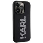 Karl Lagerfeld KLHCP15X3DMBKCK iPhone 15 Pro Max 6.7" black hardcase 3D Rubber Glitter Logo - imagine 4