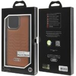 Audi Synthetic Leather MagSafe iPhone 15 Pro Max 6.7" brown hardcase AU-TPUPCMIP15PM-GT/D3-BN - imagine 7