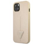 Guess GUHCP13SPSATLE iPhone 13 mini 5,4" beige hardcase SaffianoTriangle Logo - imagine 2