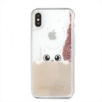 Karl Lagerfeld KLHCPXPABGNU iPhone X pink gold hard case Liquid Glitter - imagine 2