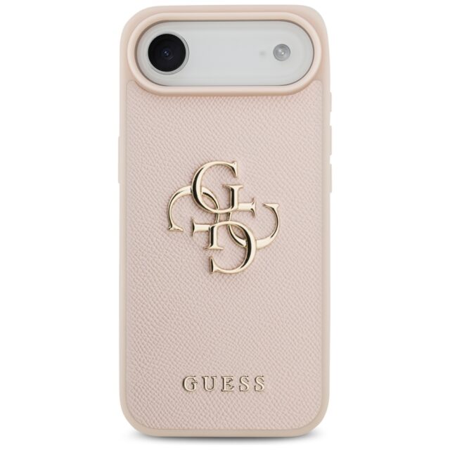 Guess Grained Big 4G & Classic Logo Case for iPhone Air Pink - imagine 3
