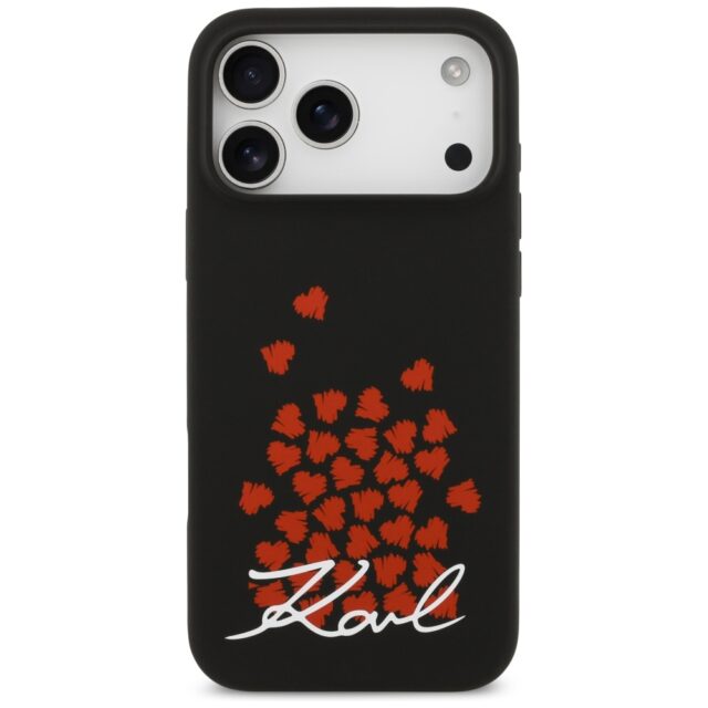 Karl Lagerfeld Silicone Heart Sign Logo MagSafe Case for iPhone 17 Pro Max Black - imagine 3