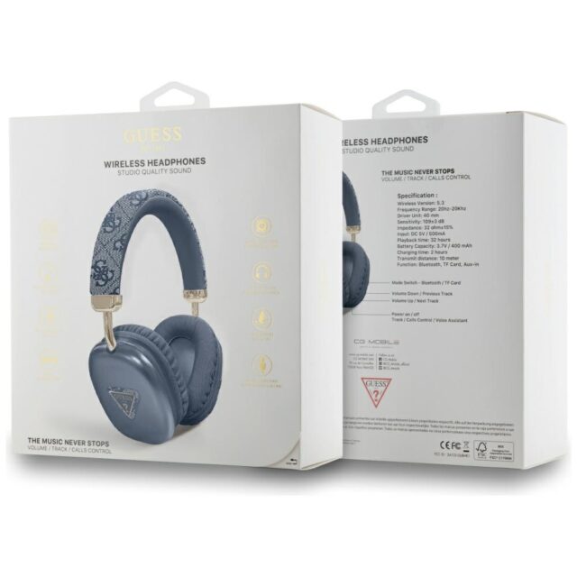 Headphones Guess Bluetooth 4G Triangle Logo blue - imagine 4