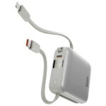 PowerBank 3in1 Bazic Fusion Mini 10000mAh cable USB-C/Lightning grey