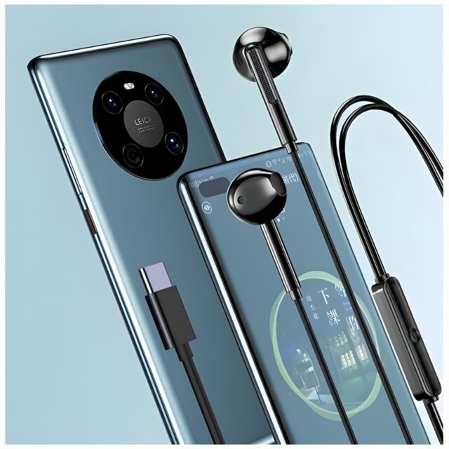 AWEI PC-7T USB-C 1.2m stereo headphones black - imagine 6