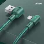 USAMS U57 Angled Cable MicroUSB 1.2m 2A green SJ458USB02 (US-SJ458) - imagine 9