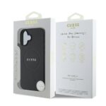 Guess GUHMP16SPGHSMMK iPhone 16 6.1" black hardcase Grained Gold Ring MagSafe - imagine 6
