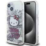 Hello Kitty HKHCP15SHDGPHT iPhone 15 /14 / 13 6.1" white hardcase IML Kitty On Bricks Graffiti