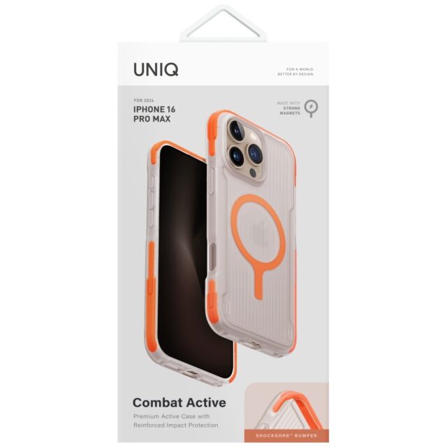 Case UNIQ Combat Active for iPhone 16 Pro Max Magclick Charging orange - imagine 5