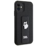 Karl Lagerfeld KLHCN61GSACHPK iPhone 11/ Xr 6.1" black hardcase Gripstand Saffiano Choupette - imagine 4