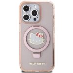Hello Kitty HKHMP15LHRSGEP iPhone 15 Pro 6.1" Pink Hardcase Ring Stand Glitter Electrop Logo MagSafe - imagine 3