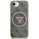 Case Guess IML Metal Glitter 4G Circle Triangle MagSafe for iPhone 16e brown - imagine 3