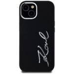 Case Karl Lagerfeld Silicone Metal Script Logo for iPhone 15 black - imagine 3