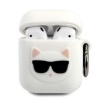 Karl Lagerfeld KLACA2SILCHWH AirPods cover white Silicone Choupette