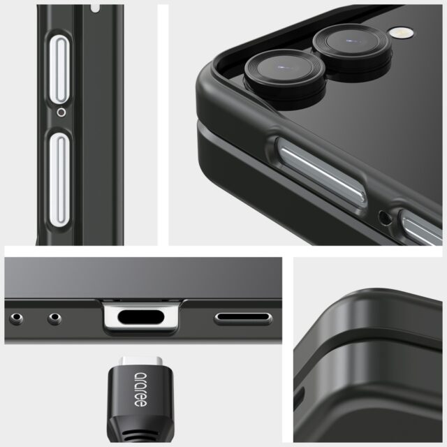 Case Araree Aero Flex R East-Grip Ring  for Samsung Galaxy Z Flip7 black - imagine 2