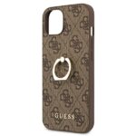 Guess GUHCP13M4GMRBR iPhone 13/ 14 / 15 6,1" brown hardcase 4G with ring stand - imagine 6