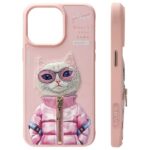 Nimmy case iPhone 15 Pro 6.1" pink Cool&Cute 2.0 Cat - imagine 2