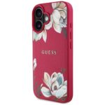 Case Guess Grained Printed Flower Pattern MagSafe for iPhone 16 fuchsia - imagine 2