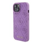 Guess GUHCP15SP4EPMU iPhone 15 / 14 / 13 6.1" light purple hardcase Leather 4G Stamped - imagine 2