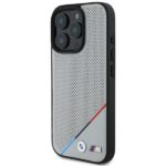 BMW BMHMP16L23PUPDG iPhone 16 Pro 6.3" grey hardcase M Perforated Tricolor Line MagSafe - imagine 2