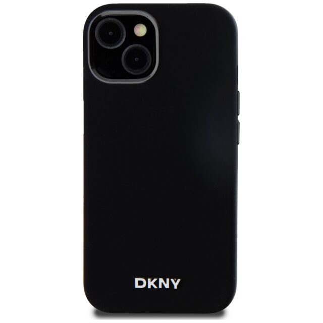 DKNY DKHMP14SSMCHLK iPhone 14 / 15 / 13 6.1" black hardcase Liquid Silicone Small Metal Logo MagSafe - imagine 3