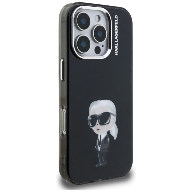 Case Karl Lagerfeld IML Aquarelle Karl   & Logo MagSafe for iPhone 16 Pro black - imagine 4