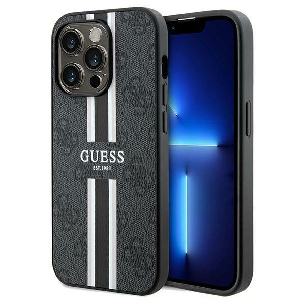 cps-17a4de7c6779b9c49456241c0f508306-2025-12-06-15-34-16 Guess GUHMP15XP4RPSK iPhone 15 Pro Max 6.7" black hardcase 4G Printed Stripes MagSafe - imagine 1