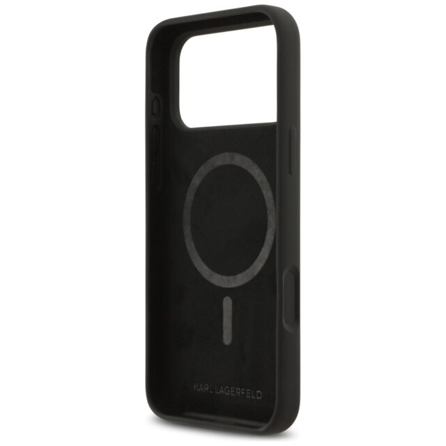 Case Karl Lagerfeld Silicone Karl Sketch & Logo MagSafe for iPhone 17 Pro Max black - imagine 7