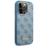 Guess GUHCP14XHG4SHB iPhone 14 Pro Max 6,7" blue hard case 4G Vintage Gold Logo - imagine 4