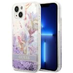 Guess GUHCP14MLFLSU iPhone 14 Plus / 15 Plus 6.7" purple hardcase Flower Liquid Glitter