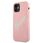 Guess GUHCP12SLSVSPG iPhone 12 mini 5,4" green pink hardcase Silicone Vintage - imagine 2