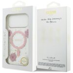 Case Guess Resin Flowers Glitter MagSafe for iPhone 17 Pro Max pink - imagine 8